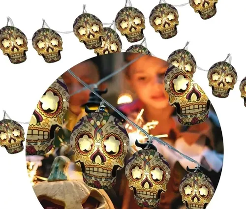 A Serie De Decoración De Halloween Con Luz Led Skull Terror