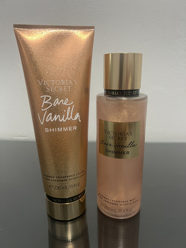 Victoria Secret Bare Vainilla Set Shimmer Splash +crema