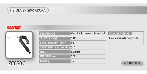 Pistola Engrase Neumatica Zc-630c