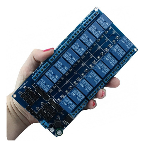 Módulo Relé 16 Canais 12v Compatível Arduino Pic Raspberry