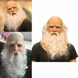 Máscara De Hombre Viejo Calvo De Barba Blanca Vieja Máscara De Hombre Viejo Calvo De Barba Blanca Vieja