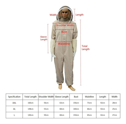 Traje Protector De Abejas Traje De Apicultura Ropa Protector