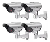 Comprar Kit X 4 Camaras Falsa Vigilancia Led Rojo Carga Solar Pilar