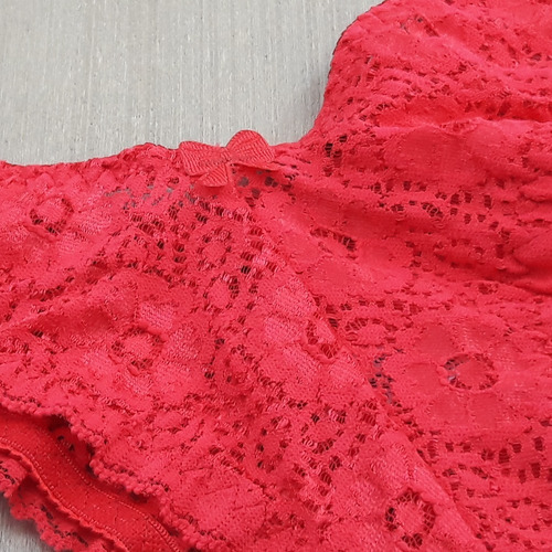 Calcinha Plus Size Sensual Em Renda Rosset Com Laço De Cetim