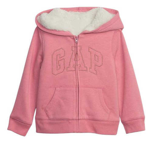 Polerón Bebé Gap Logo Sherpa Con Cierre Rosa