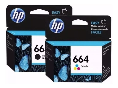 Pack 2 Cartuchos Hp 664 Negro, Color F6v29al Ink Advantage