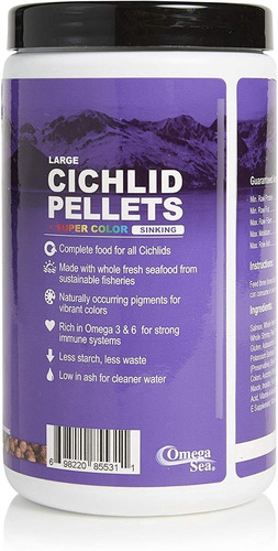 Imagen 4 de 7 de Cichlids Pellets Comida Gránulos Color Cíclidos Peces 567g