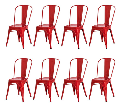 Imagem 1 de 6 de Kit 8 Cadeiras Tolix Iron Industrial Design Várias Cores