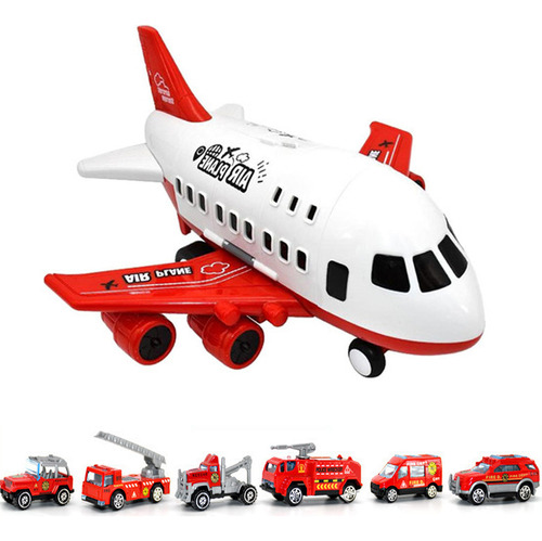 Jumbo Toy Plane E Con 6 Coches De Aleación