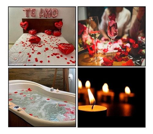 Imagem 2 de 8 de Kit Surpresa Romântica 200 Pétalas 8 Velas 3 Balão + Te Amo