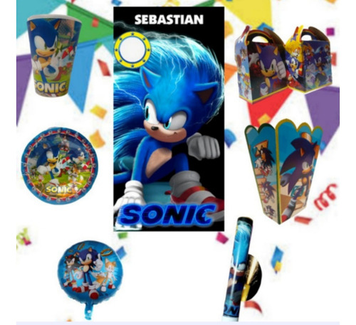 Sonic Paquete De Fiesta Cumpleaños 30 Niños
