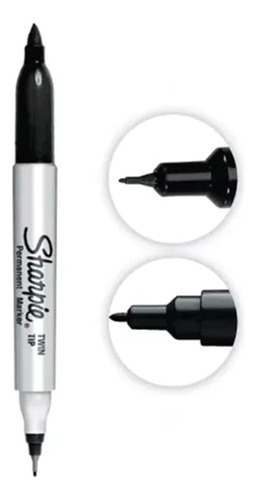 Marcador Sharpie Permanente Twin Tip Doble Punta X6 Unidades