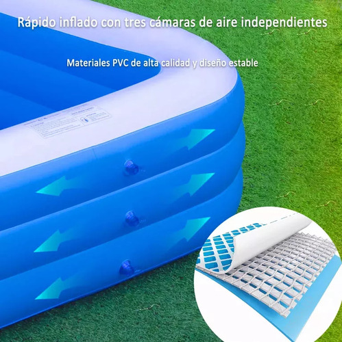 Alberca Inflable Grandes Piscinas Rectangulares 380cm Azul