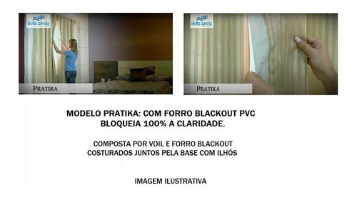 Cortina Quarto Sala Pratika Lisa Slim 4,20m X 2,50m