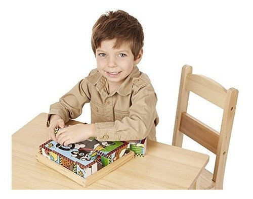 Melissa - Doug Farm Puzzle De Cubo De Madera Con Bandeja De