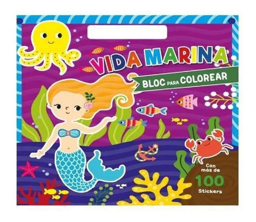 Libro Block Para Colorear Y Aprender: Vida Marina - Español