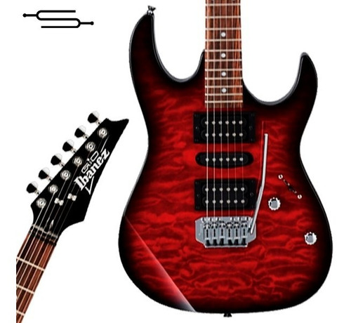 Imagen 1 de 6 de Guitarra Electrica Ibanez Grx 70qa Gio Roja Maple Simisol