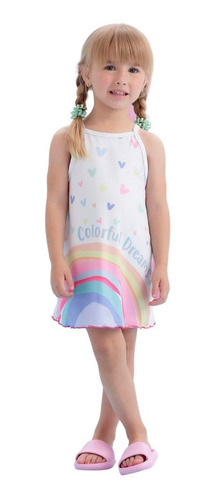 Imagem 2 de 3 de Camisola Infantil Arco Iris Roupa De Dormir Mon Sucré 21258