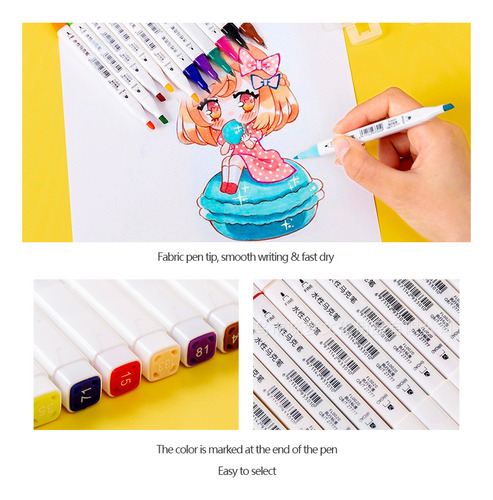 Caneta Brush Pen Duas Pontas Dual Tip Com 18 Cores