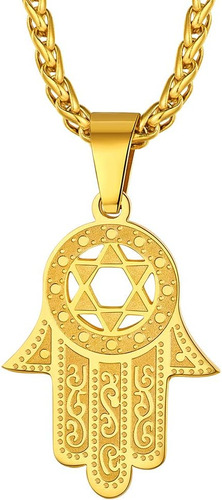 Amuleto De Oro Mano De Fátima Encanto Joyería De Protección