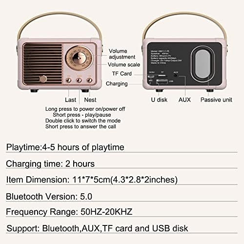 Baolira Altavoz Bluetooth Retro Mini Altavoz Bluetooth, Alta