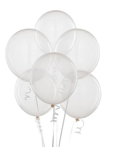 50 Globos Cristal Transparentes Latex 9 Pulgadas