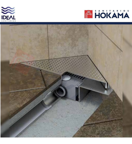 Imagen 7 de 10 de Rejilla Baño Ducha Triangular Esquina Acero Inox Esquinera