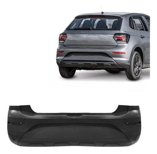 Para-choque Traseira Polo Track 2023 2024 2025 Liso Preto