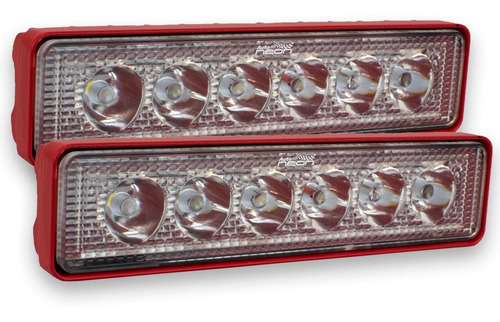Imagen 1 de 4 de Par Faros 6 Hiper Led Auxiliar 18w Barra Luz Fija Y Estrobo