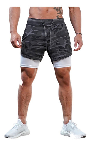 Shorts Corrida Masculino Bolso Celular Bermuda Compressão