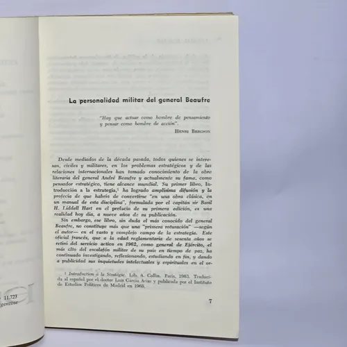 Antiguo Libro Estrategia De La Acción Baufre 1973 Ro 2393 (Usado)