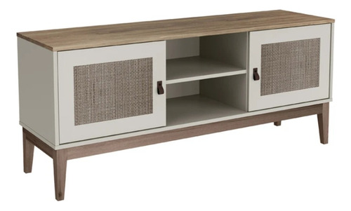 Rack Beige 2 Puertas 2 Estantes Linea Mexicana - Berna Home