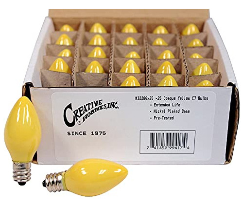 Caja De 25 Bombillas, Color Amarillo Opaco, Combustión Const