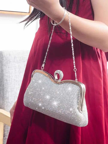 Bolsa Noche Dama * Súper Linda Y Seductora! * Color Plateado