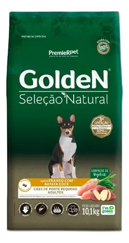 Ração Premier Golden Cães Adultos Seleção Natural Mini Bits Batata Doce 10,1kg