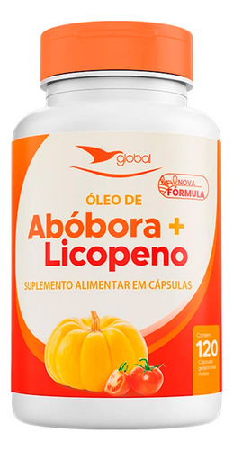 Óleo De Semente De Abóbora Com Licopeno Global Suplementos 120 Cápsulas