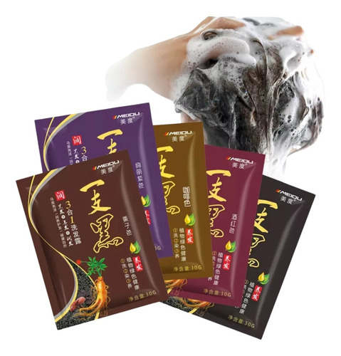 Shampoo Tinte Instantáneo 15min Cubre Canas Jengibre Hair F