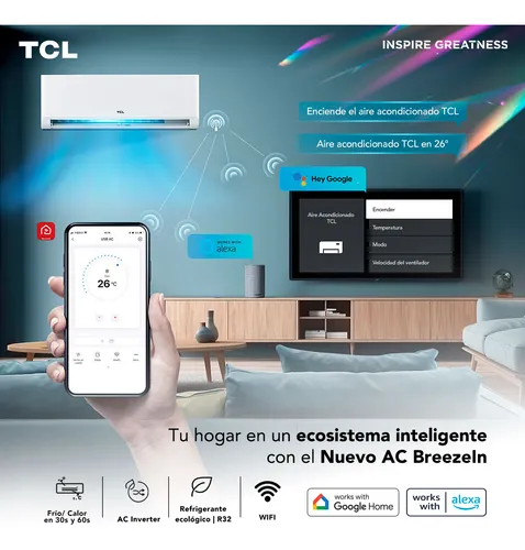 Aire Acondicionado 9000btu Inverter Tcl Con Wifi 4 En 1