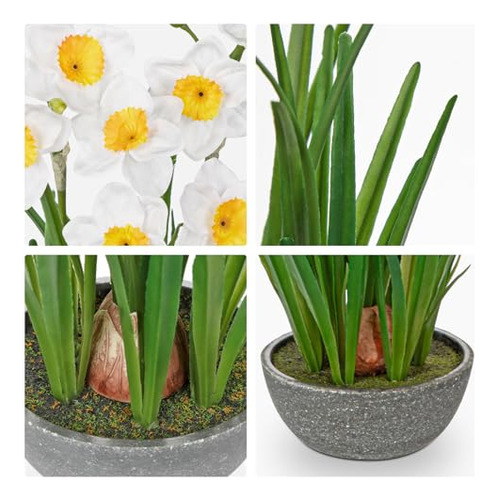 Pequeñas Flores Artificiales En Maceta De 14 Pulgadas. Flor