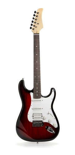Imagen 1 de 3 de Guitarra eléctrica Femmto Stratocaster EG001 de aliso 2020 roja y negra brillante con diapasón de mdf