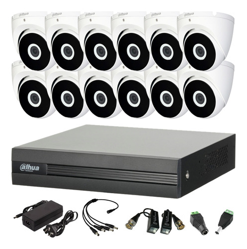 Kit Seguridad Dvr 16 Ch+ 12 Domos Exterior Full Hd