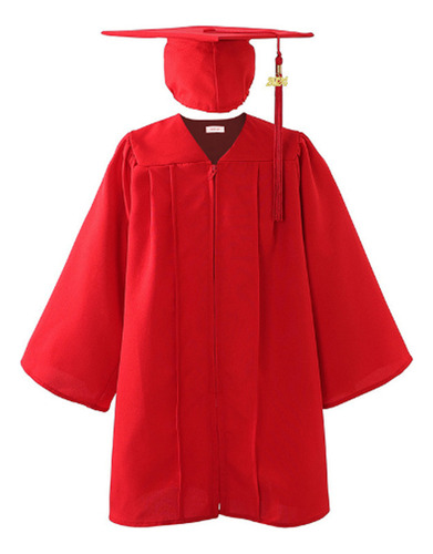 2025 Birrete Graduación Preescolar Rojo Americano Con Borla