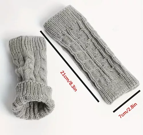 1 par de guantes sin dedos para mujer mitones cálidos de punto