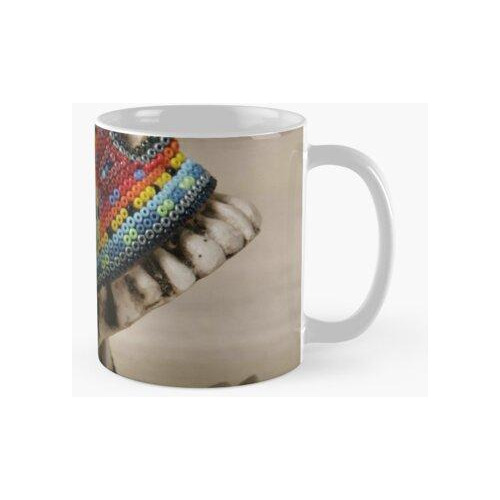 Taza Cráneo Huichol Arte Mexicano Calidad Premium