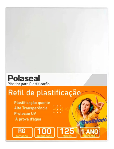 Polaseal Plástico Para Plastificação Rg 80x110 0,05mm 100un