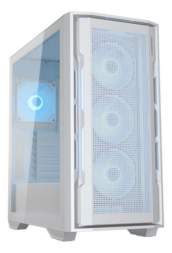 Gabinete Cougar Uniface Rgb Blanco Con Vidrio Templado Nnet