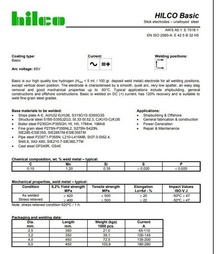 Electrodo E-6013 5/32 Hilco Red