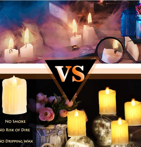 Vela Led Recargable Intermitente, Mando A Distancia
