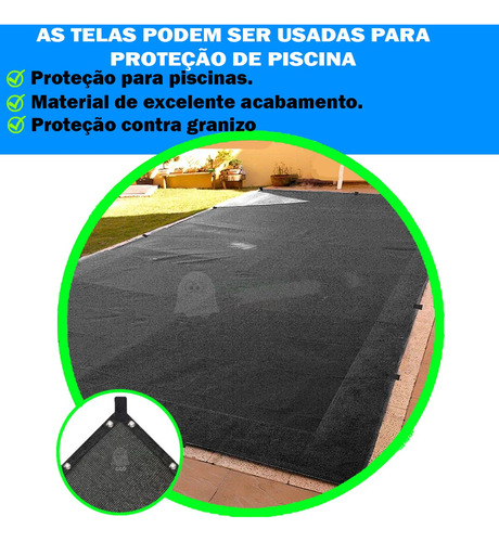 Tela Sombrite Cobertura Piscina 80% 1,5x5 Acabamento Alças