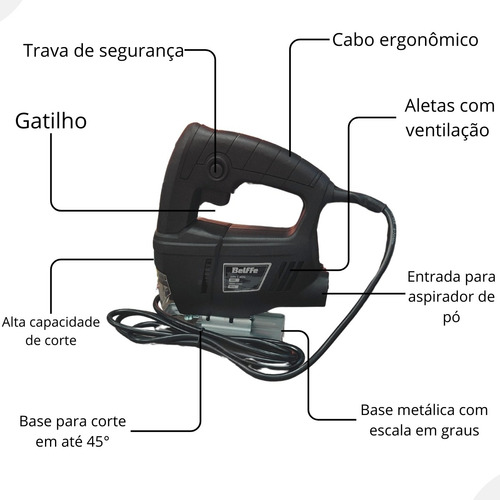 Serra Tico Tico Com Base 550w Entrada Para Aspirador De Pó